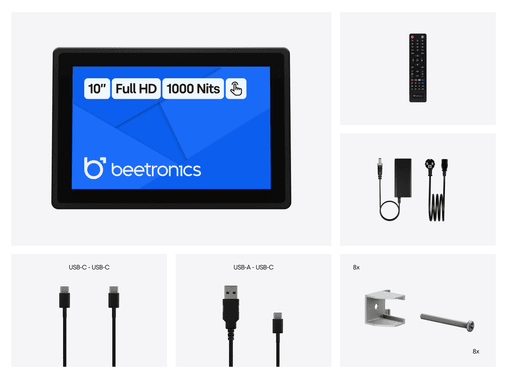 Touchscreen 10 Pollici Metallo (Alta Luminosità)