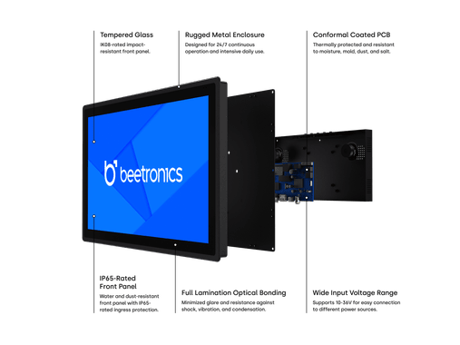 Touchscreen 10 Pollici Metallo (Alta Luminosità)