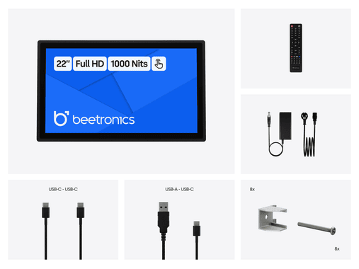 Touchscreen 22 Pollici Metallo (Alta Luminosità)